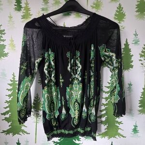 Green INC International Concepts Paisley Top.